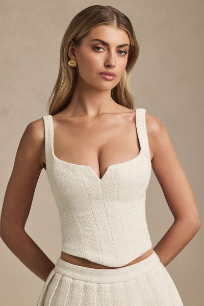 Nami Lace-Up Corset Top in Ivory