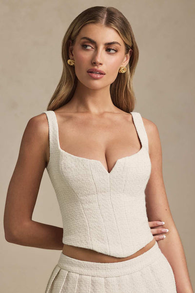 Nami Lace-Up Corset Top in Ivory