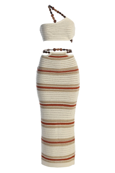 Sand/Orange Isla Crochet Skirt Se